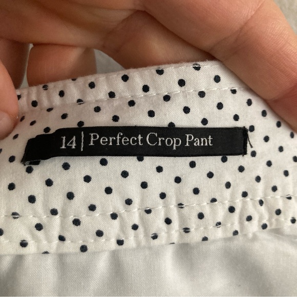 Talbots Perfect Crop Pant Blue White Striped Seersucker Breathable Beach Size 14 - Picture 9 of 10